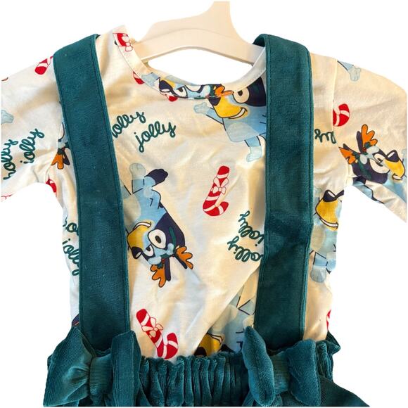 NWT Bluey Christmas Shirt & Overall Skirt Outfit Size 18 Months - Picture 5 of 12